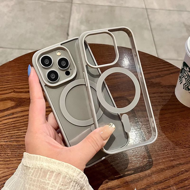 Funda magnética para teléfono con protección de lente y adhesivo suave anticaídas para iPhone 11, 12, 13, 14 y 15 Pro Max_voghion.com