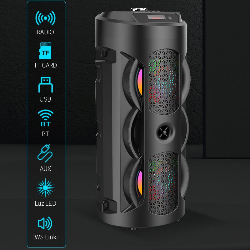 Bluetooth Dual Stereo āra Tfusb atskaņošana Fm balss apraide portatīvais zemfrekvences skaļrunis 50 bezvadu skaļrunis_voghion.com