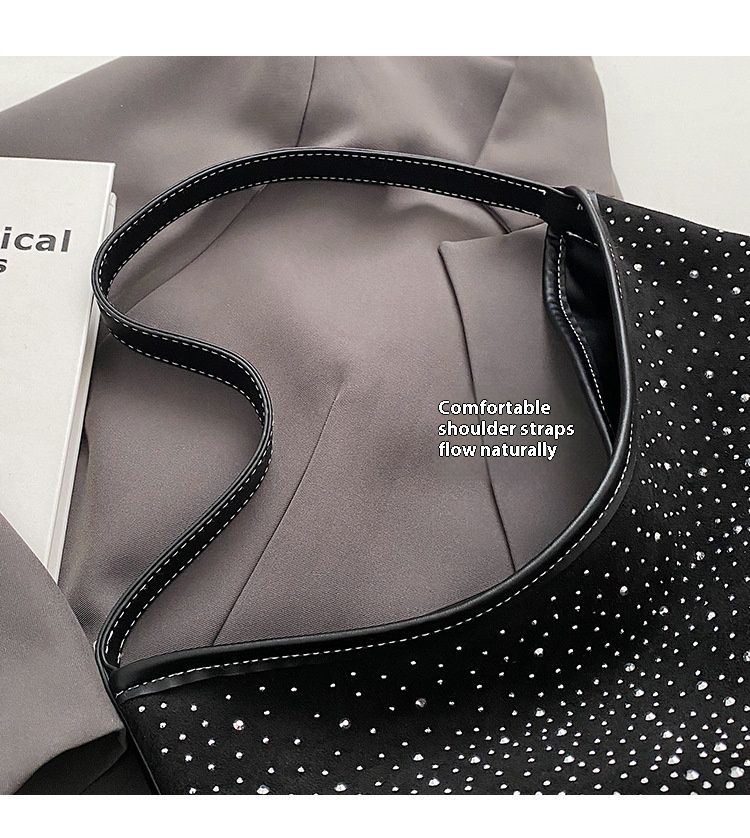 Borsa sottobraccio da donna, autunno e inverno, nuovo stile, tracolla singola, alla moda, con rivetti, grande capacità, borsa a secchiello per il tempo libero_voghion.com