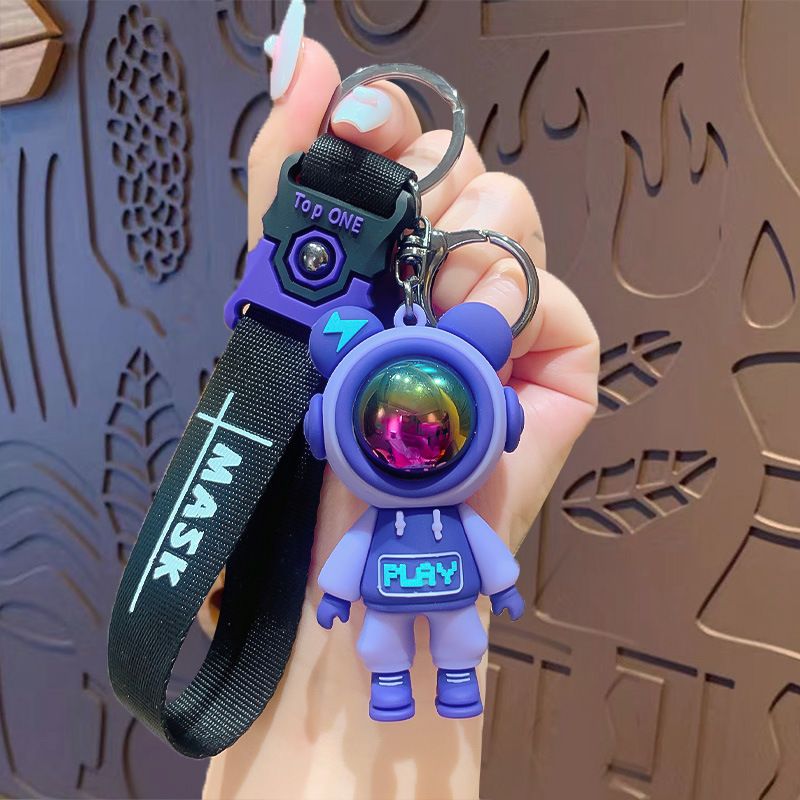 Portachiavi per auto con ciondolo a forma di coppia di orsi con fulmini, alla moda, piccolo regalo._voghion.com