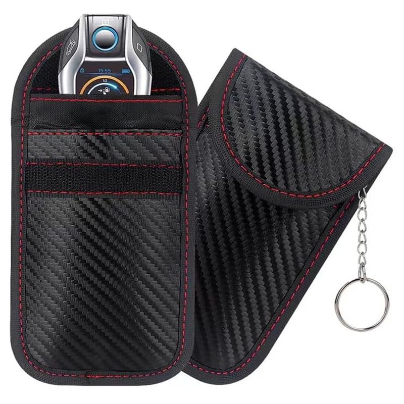 2025 New Carbon Fiber Anti-theft Car Remote Fob Cover RFID Electromagnetic Shielding Key Case_voghion.com