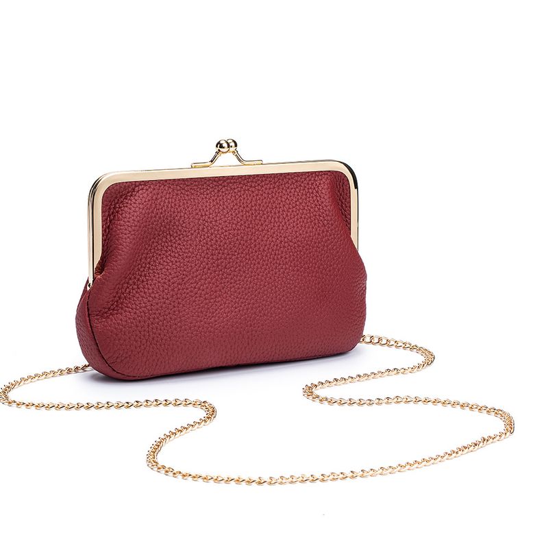 2024 New Clip Elegant Single Shoulder For Women Genuine Leather Long Clutch Wallet Gold Clasp Storage Bag_voghion.com