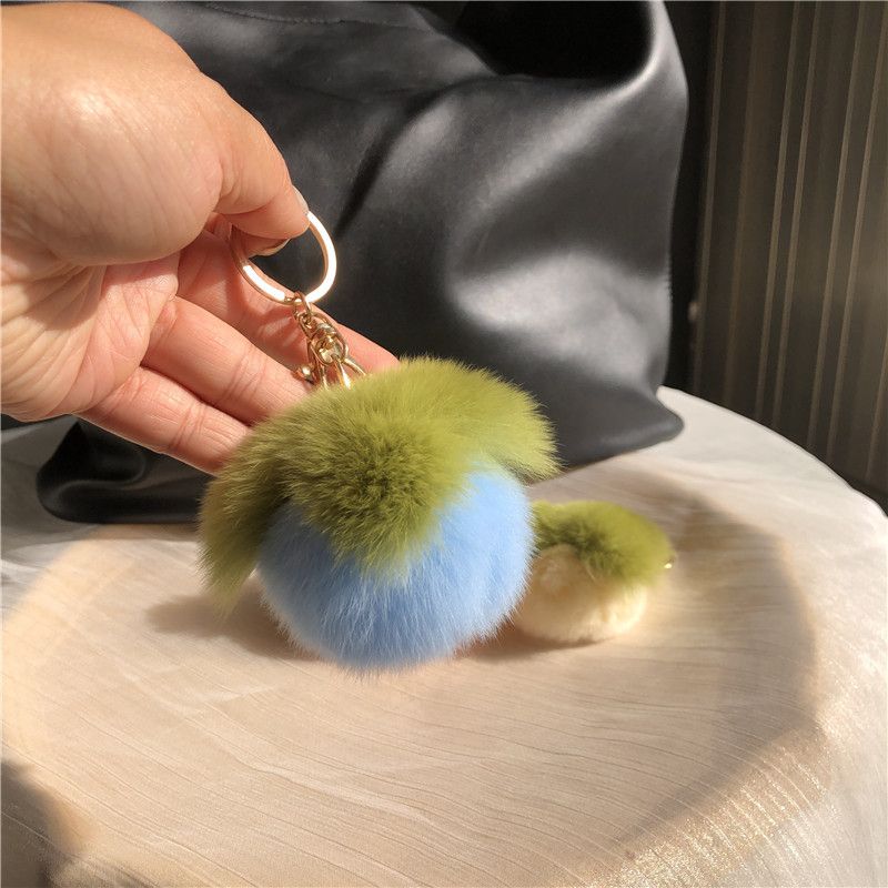 Mini ins Real Rex Rabbit Hair Mini Persimmon Portachiavi per auto Ciondolo Carino Peluche Palla Palla Borsa Decorazione appesa_voghion.com