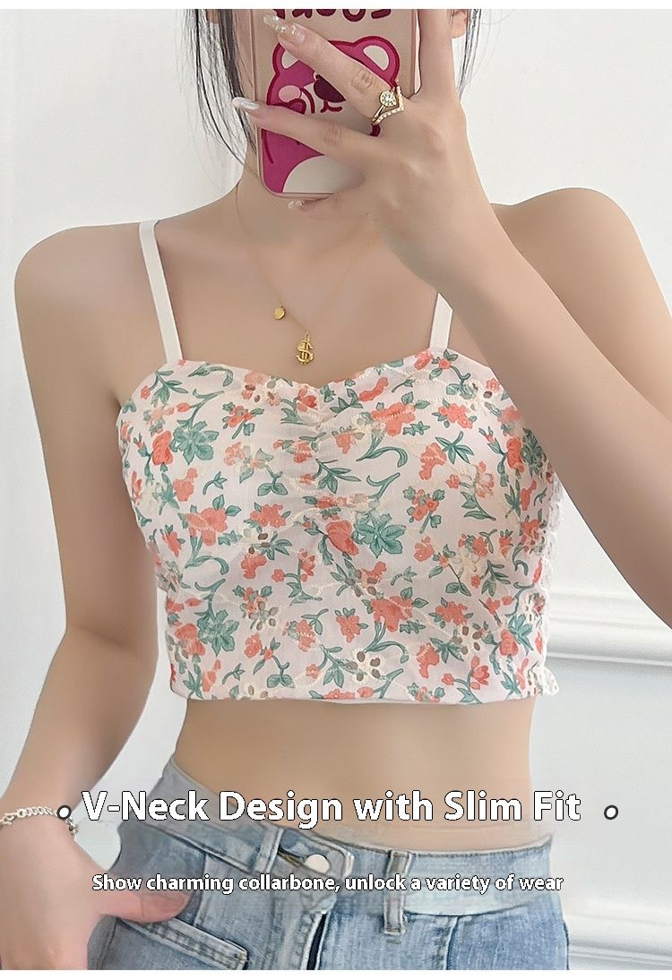 Floral back, beautiful suspender, lingerie, fixed cup, sexy strapless, anti glare lace, comfortable base, inner layer,_voghion.com