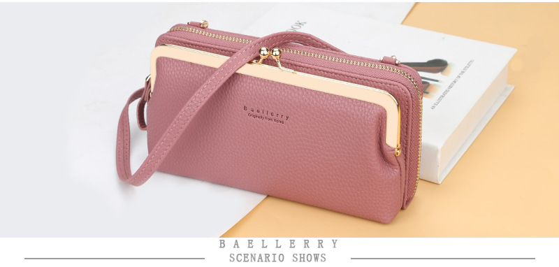 Baellerry Messenger Bag New Arrival Lychee Pattern Fashion Horizontal Zipper Mobile Phone Bag High Quality Ladies Bag_voghion.com