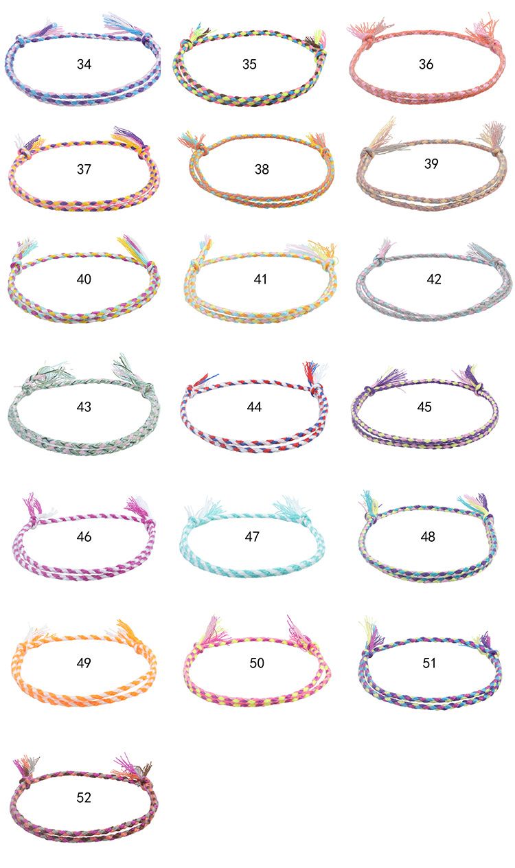 Neues, einfaches Armband mit Sicherheitsschnalle und viersträngigem, farbigem Handseil, Wenwan-Faden, handgewebtes rotes Seilarmband_voghion.com