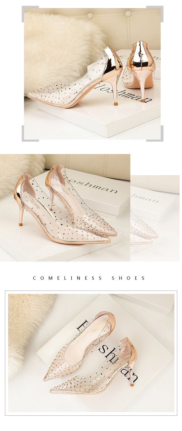 Eenvoudige puntige strass transparante hoge hakken stiletto hakken tonen dunne sandalen ondiepe mond damesschoenen_voghion.com