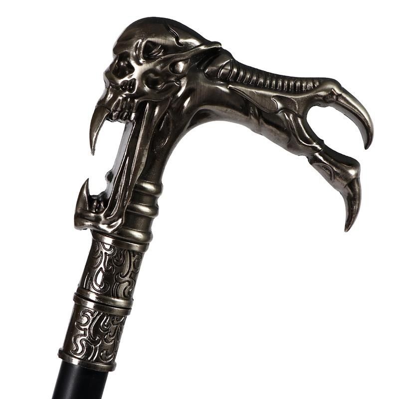 Baston de mers cu cap de craniu fantomă, la modă, decorativ, vampir, Cospaly, Vintage, petrecere, la modă, baston de mers, Halloween, 93cm_voghion.com