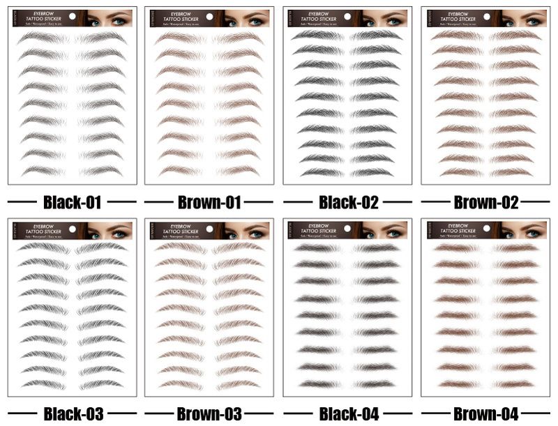 Autocollants de tatouage à l'eau pour sourcils 3D écologiques 6D, imperméables_voghion.com