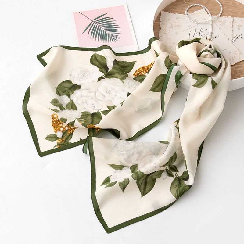 Seta di gelso, Sciarpa di seta, Collezione Versatile Primavera/Estate 2024 da donna con stampa di inchiostro e bambù a rasatura lunga, Scialle di protezione solare,_voghion.com