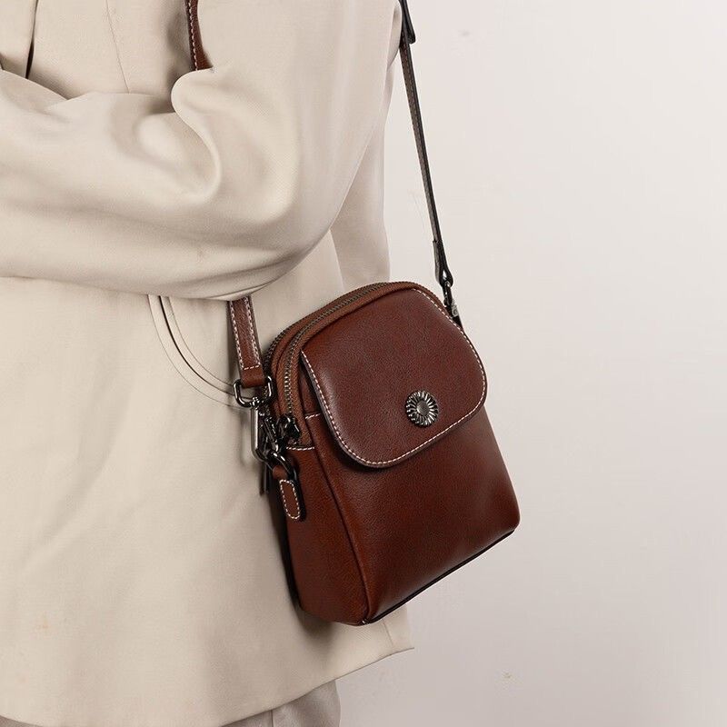 Borsa a tracolla piccola in vera pelle 2025, nuova, versatile, verticale, multistrato, alla moda, per telefono di fascia alta._voghion.com
