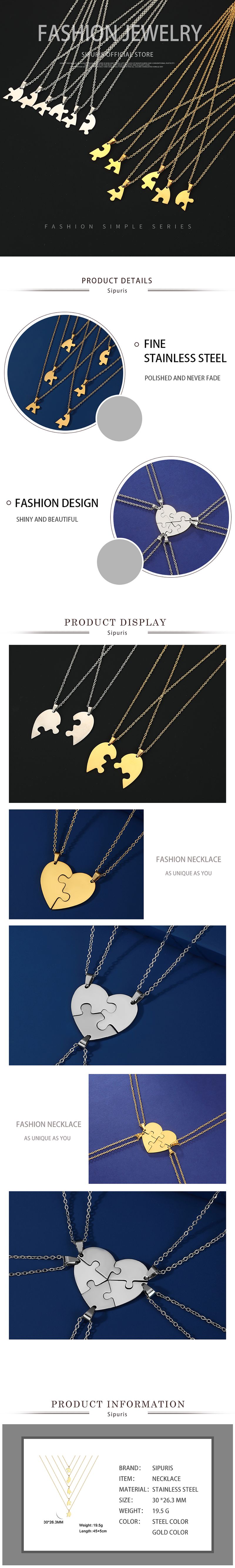 Sipuris New In Stainless Steel Heart Engrave Custom Family Multiple Name Date Necklace Golden Choker Pendants Jewelry_voghion.com