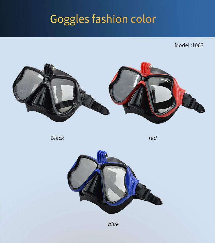 Male female adult goggles, large frame silicone face mirror, swimming and snorkeling mask, diving goggles_voghion.com