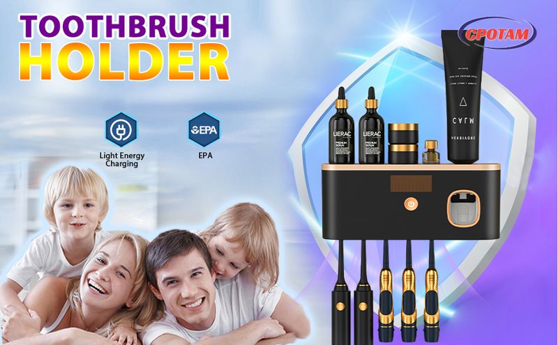 Wiederaufladbarer Zahnbürstenhalter – Eingebauter Spender_voghion.com