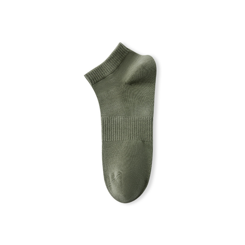 2025e Zhuji Summer Thin Business Sweat-Absorbing Short Tube Mesh Socks Pure Cotton Breathable Men's Black Spring Autumn Style_voghion.com