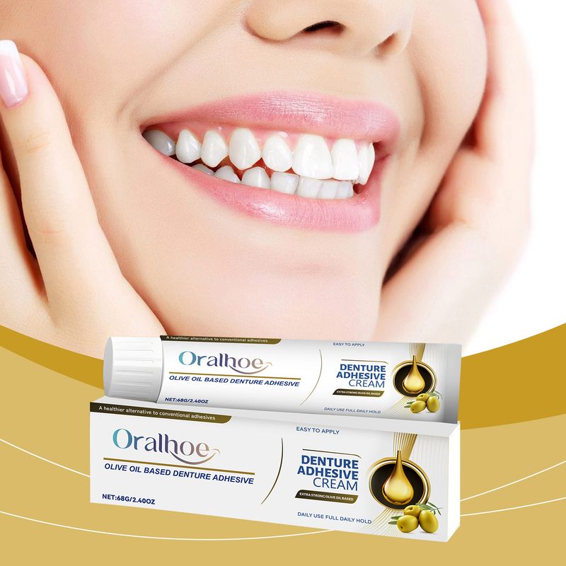 ORALHOE Denture Care Fixing Adhesive Natural Fit Enhances Smile Aesthetics_voghion.com
