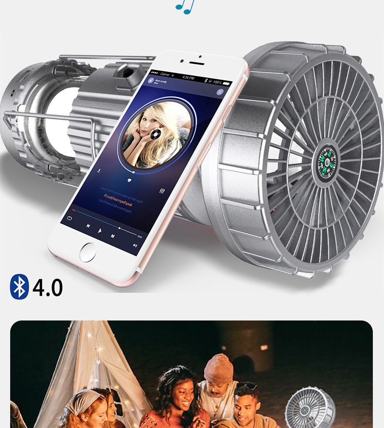 Bärbar solcellsfläkt för utomhusbruk, campinglampa, litiumbatteri för häst_voghion.com