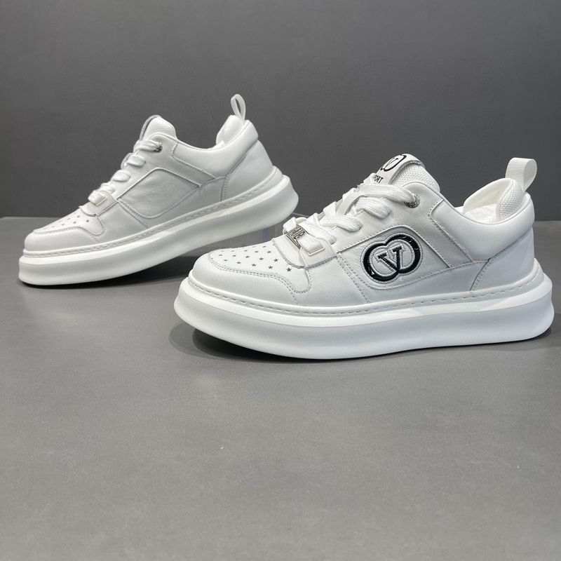 Herren Leder Vielseitige Sportschuhe Board 2025 Spring Edition Dickbesohlte Leichte Weiße Nischendesign Trendy Freizeitschuhe_voghion.com