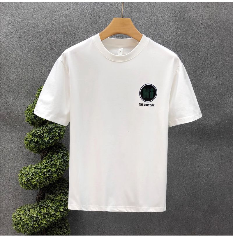 Herrkläder Moderiktig tryckt rundhalsad kortärmad T-shirt för män på sommaren, bekväma, andningsbara och mångsidiga lediga lösa toppar_voghion.com