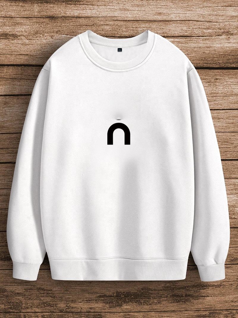 Maglione girocollo in pile polare tinta unita, da uomo, in cotone color caramella, a maniche lunghe, abbigliamento da lavoro_voghion.com