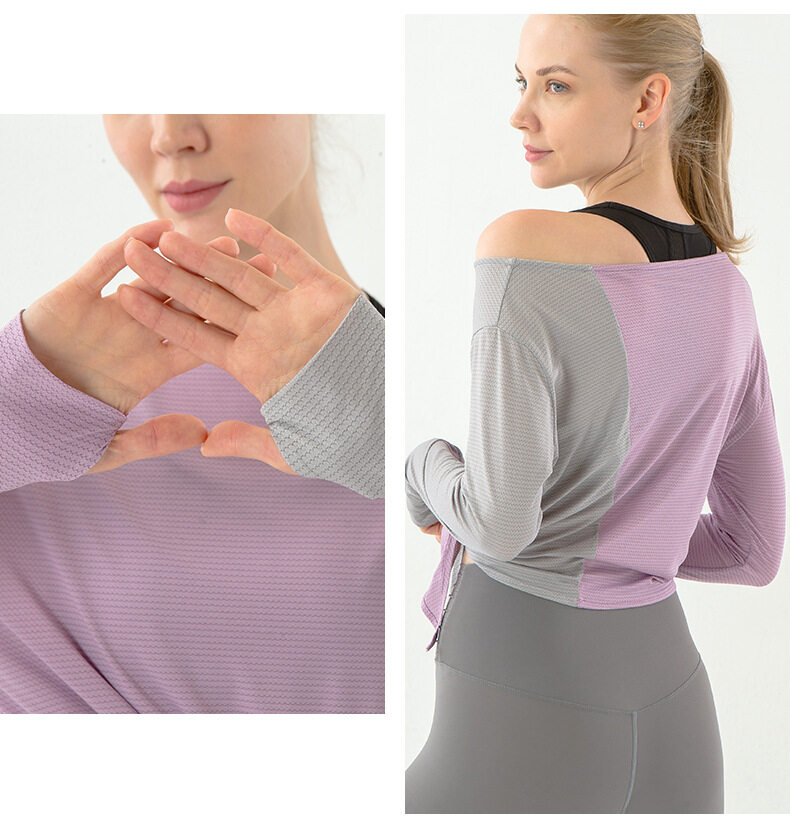 SUPERFLOWER Yoga Shi da Donna Maniche Lunghe Cravatta Laterale con Nodo Spo Top da Allenamento Slim Fiess Training Jogging Danza_voghion.com