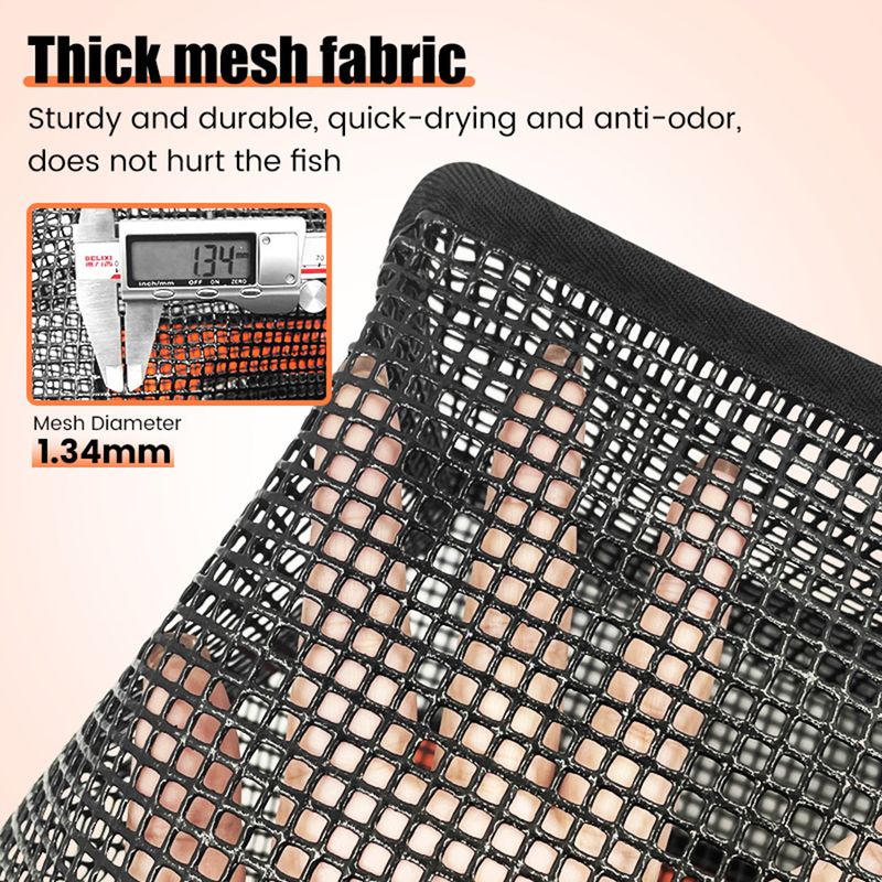 Thickened Floating Fishing Black And Orange Glue Quick-Dry Portable Design Coated Storage Fish Protection Net Bag_voghion.com