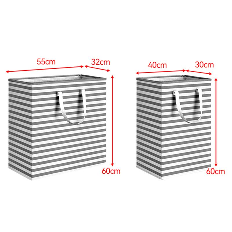 Cross-Border Bag Fabric Storage Foldable Laundry Basket Striped Dirty Clothes Cotton Quilt Moving_voghion.com