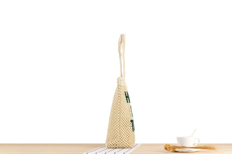 Letter large capacity straw bag new fashion business commuter shoulder bag niche straw bag_voghion.com