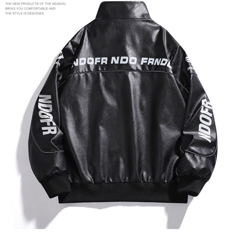 2025 neue Stil Cool Motorrad herren Leder Mantel Farbe-Block Racing Anzug Jacke Paar_voghion.com