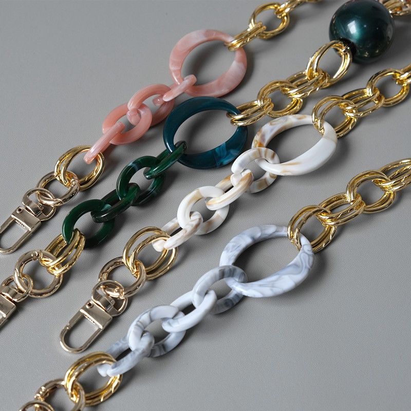 Clear Sweet Baroque Acrylic Resin Vintage Bag Handheld Short Decorative Chain_voghion.com