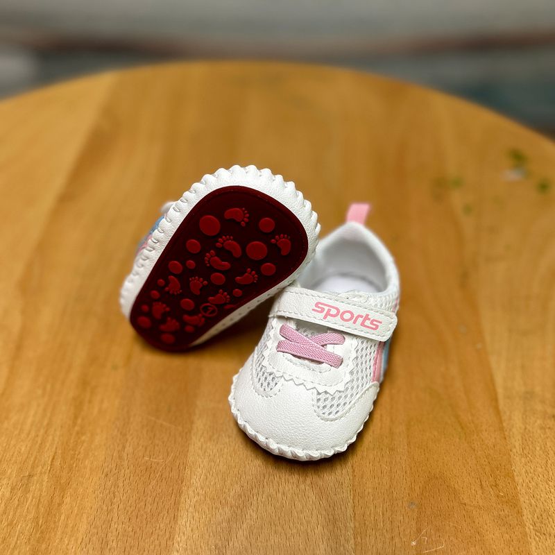 Mutter & Kinder Frühling und Sommer 0-1 Jahr alte Baby Kleinkind Schuhe weiche Unterseite rutschfeste 6-12 Monate geschlossene Zehenpartie Anti-Kick atmungsaktive Mesh-Sandalen_voghion.com