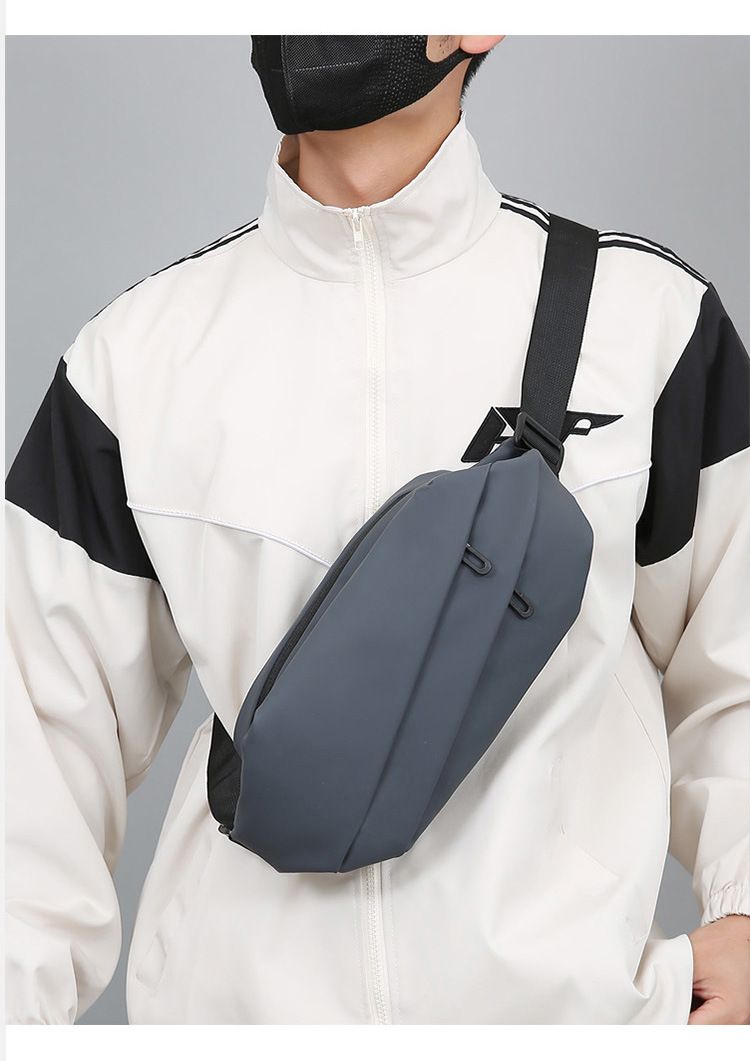 Nova bolsa de ombro empresarial com vários compartimentos, pochete masculina multifuncional com vários bolsos, bolsa de peito com redução de peso_voghion.com