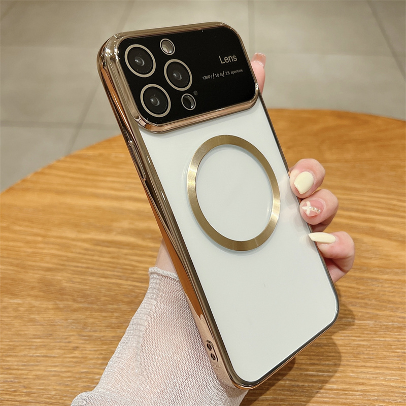 Elektroplatéiert Magnéitesch Kloer Telefonshülle Fir iPhone 14 13 12 11 Pro Max Plus XS XR X Fir Magsafe Silikon Soft TPU Réck_voghion.com