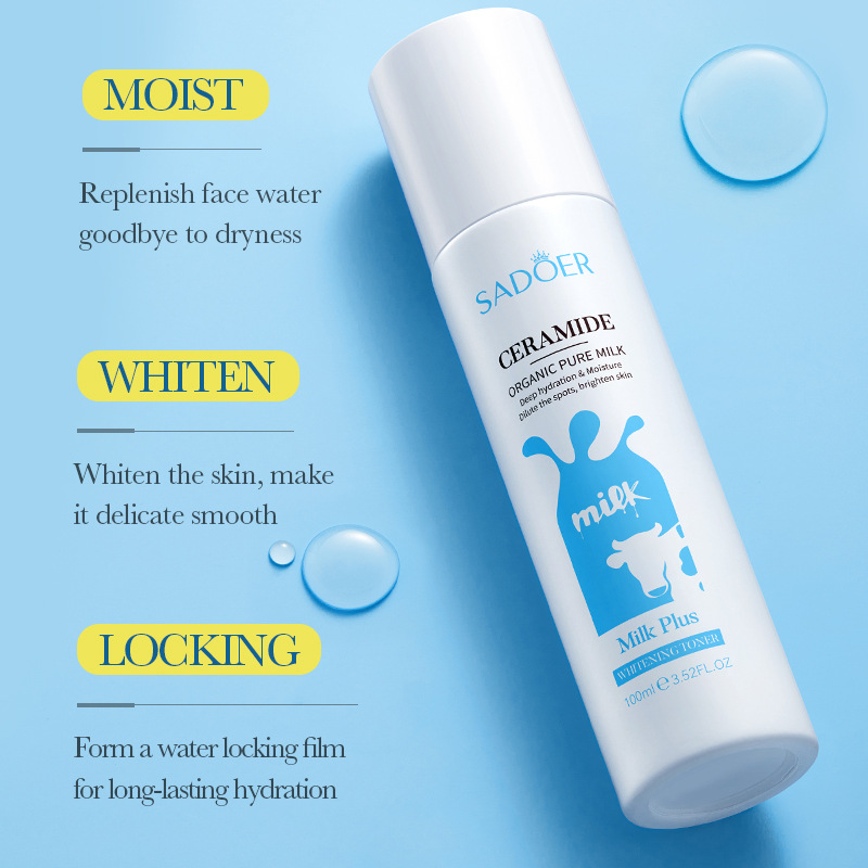 SADOER ceramide milk whitening English, toner hydration, brightening in spring and summer_voghion.com