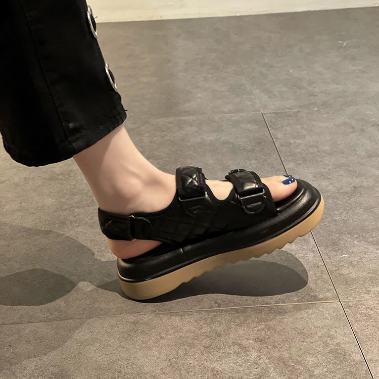 Favorite Type~Sport Sandal For Women 2024 Summer New Style Height Increae One Day Velcro Sand Thick Bottom Beach_voghion.com