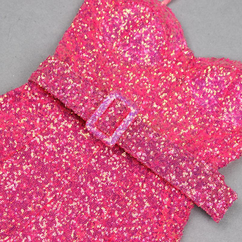 Roupas femininas estilo quente resistente brilhante ouro lantejoulas suspensório macacão europeu e americano moda celebridade festa banquete vestido_voghion.com