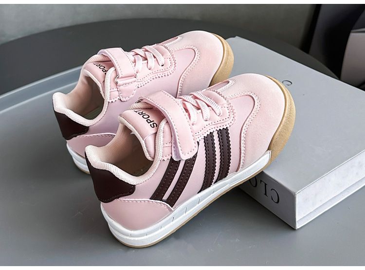 Sneakers casual per bambine e mamme con suola morbida, scarpe basse in tela per bambini, scarpe scolastiche leggere e comode (cachi/rosa/nero)_voghion.com