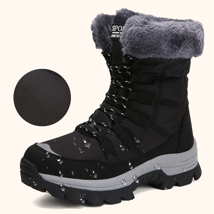 Martin Boots For Women With Plush Insulation, Comfortable Outdoor Snow Boots For Women, Waterproof And Anti Slip High Top Cotton Shoes_voghion.com