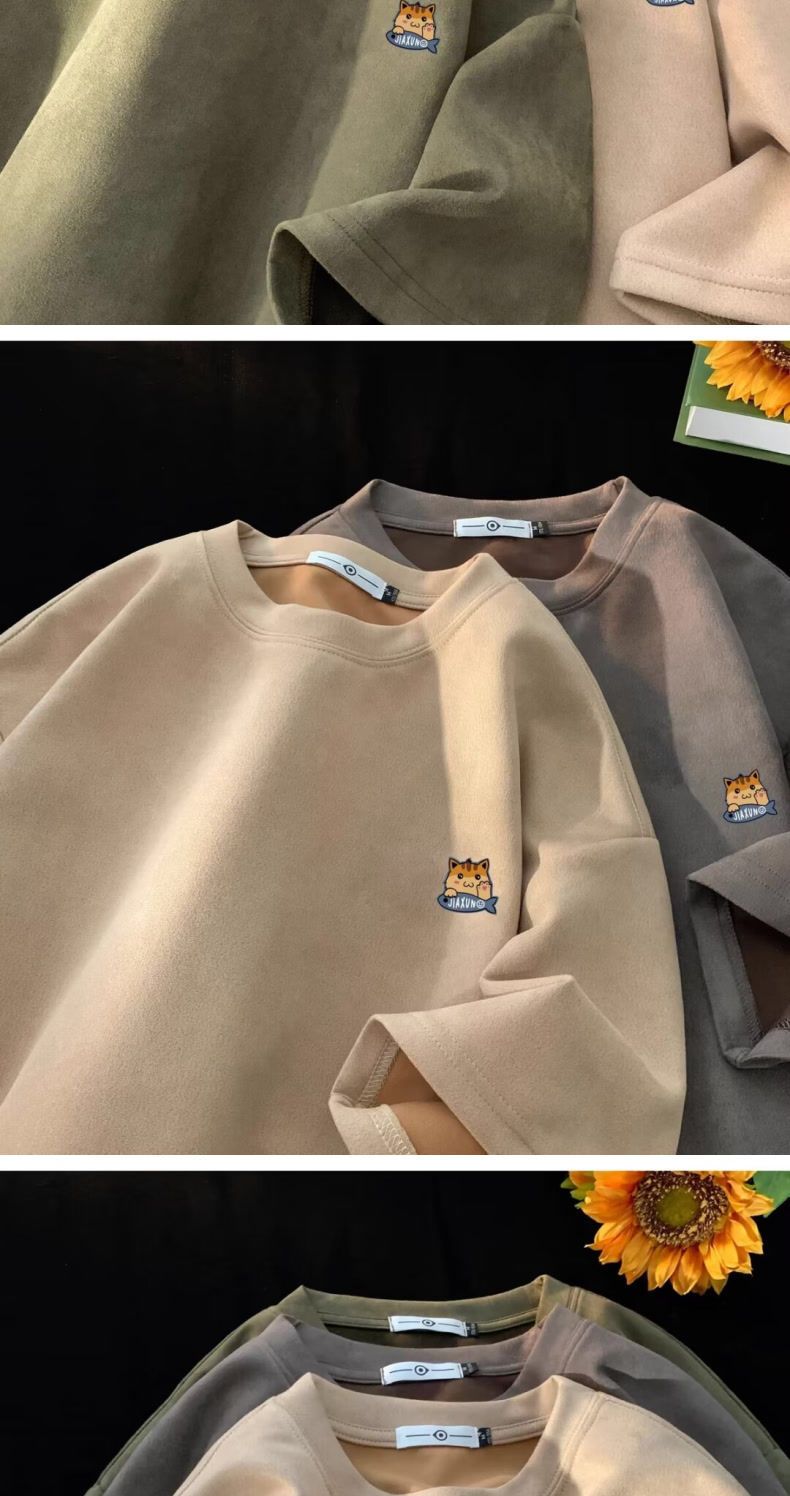 2024 Nuovo marchio di moda estiva corto in cotone da uomo stampato a mezza manica T-shirt ampia e versatile alla moda_voghion.com