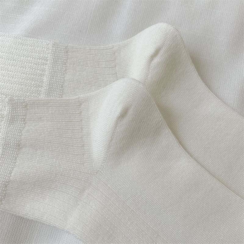 Spring And Summer Bamboo Cotton Calf For Children, Miu Style Wind Wood Ear Hollow Mesh Legs Shaping Women's Pile Socks_voghion.com