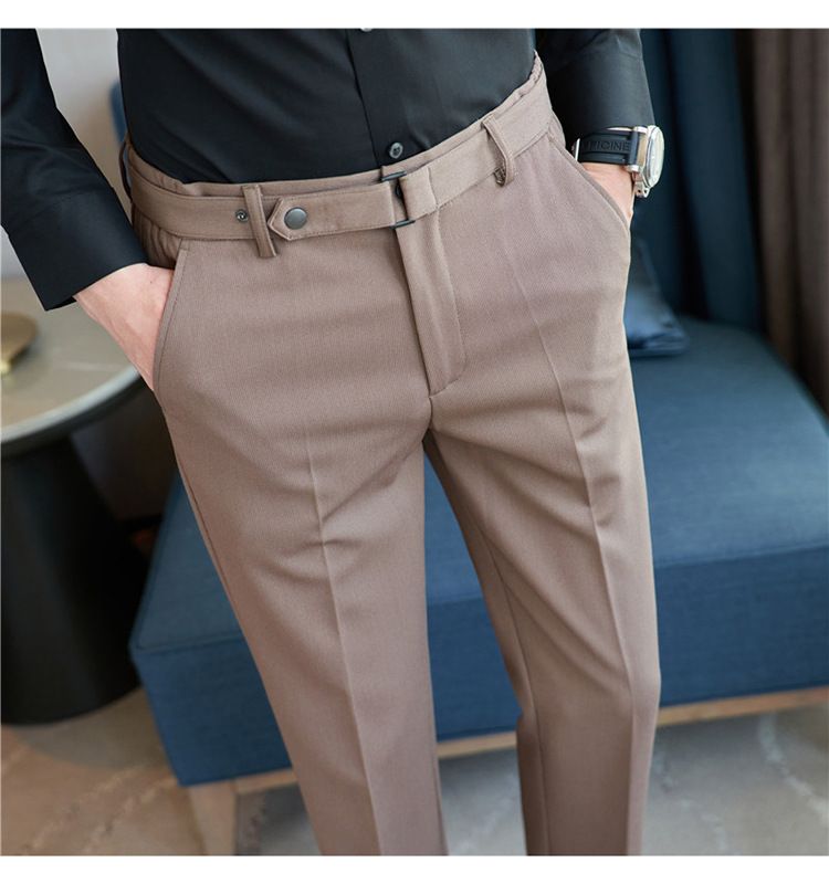 Hersteller Großhandel Herren Qualität Anzug Hosen personalisierte Gürtel nicht-ig High-End schlanke Passform Blick auf koreanischen Casual_voghion.com