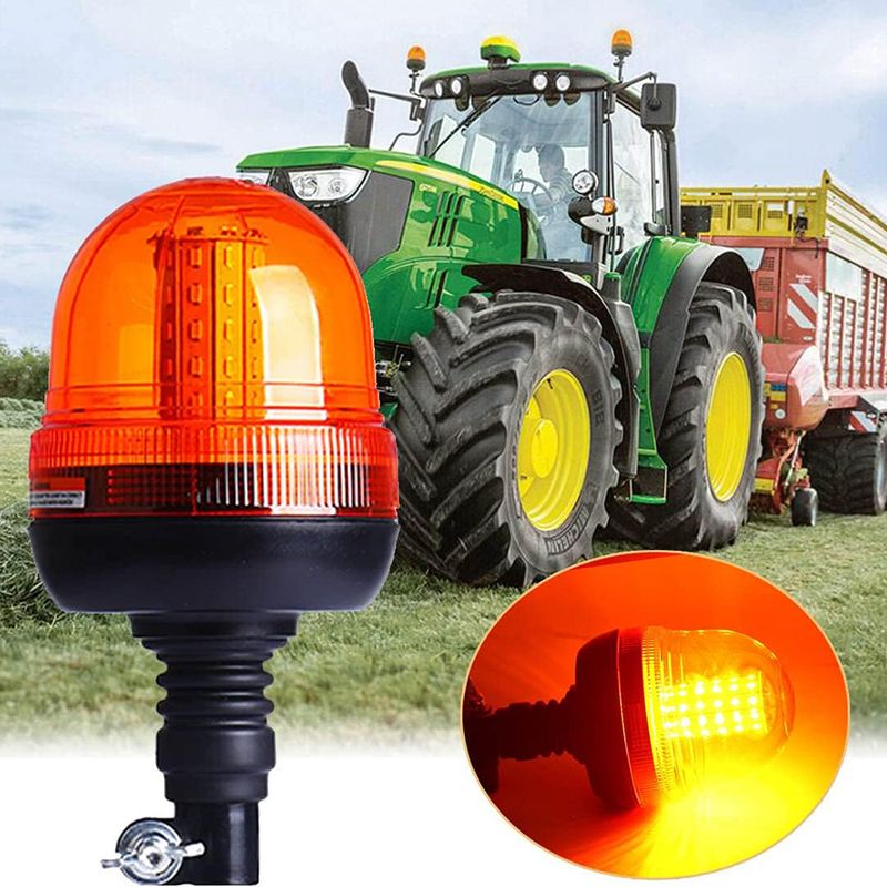 60 LED Rotating Warning Light For John Deere Tractor Truck Flashing Amber Flexible Emergency Strobe Lamp Beacon Forestry_voghion.com
