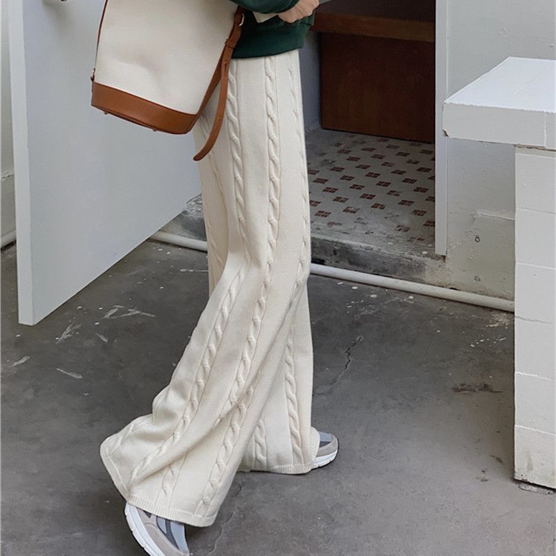 Pantaloni in maglia K Fashion Pantaloni lunghi Maglione Abbigliamento donna_voghion.com