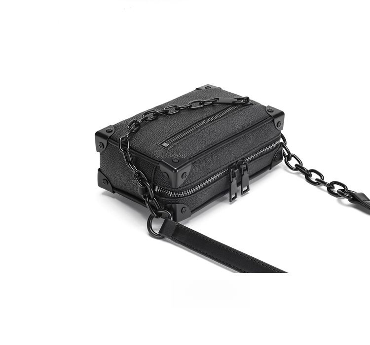 Borsa a tracolla di marca Borsa a tracolla decorativa a catena Piccola borsa quadrata Modello Tide Moda completa Versatile per il tempo libero Quotidiano_voghion.com