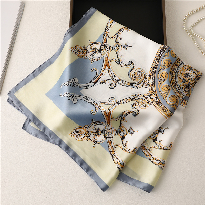 Sciarpa arancione brillante da donna quadrata piccola da 70 cm in stile occidentale Sciarpa in nuovo stile versatile_voghion.com
