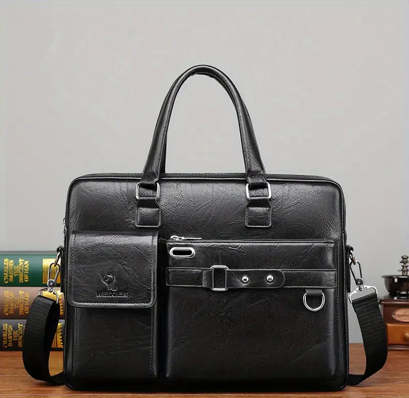 Sac à main d'affaires de luxe léger sac à bandoulière pour ordinateur de voyage d'affaires de grande capacité pour hommes sac à bandoulière en cuir imperméable pour hommes_voghion.com