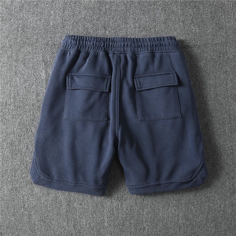 Lässige, schwere, stark gewaschene Arbeitskleidungs-Shorts für Herren, trendige, einfarbige Jogginghose aus Baumwolle, Retro-Fünf-Punkt-Hose_voghion.com