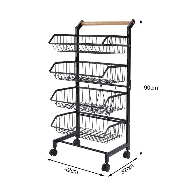 Kitchen Rack Storage Basket Holder Shelf 4/5/6 Tier Storage Cart Vegetable Fruit_voghion.com