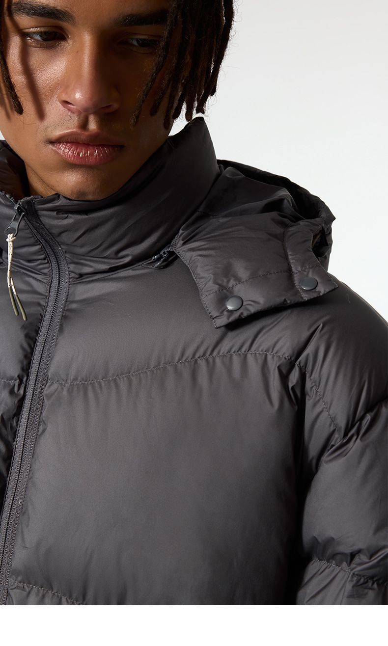 Männerkleeder liicht a portabel Puff Daunenjacke trendy Mark Hierscht a Wanter nei Samt effen Faarf Kapuzenjacke fir Männer_voghion.com