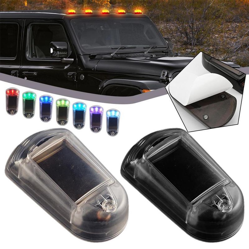 Solární myš 3LED auto pickup střešní modifikace výstražné žluté vysoké světlo_voghion.com